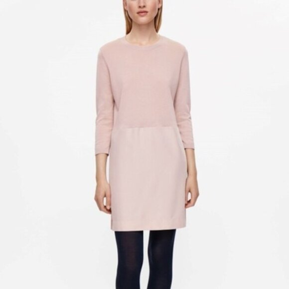 COS Mixed Media Contrast Light Knit Short Casual Dress - Picture 1 of 6